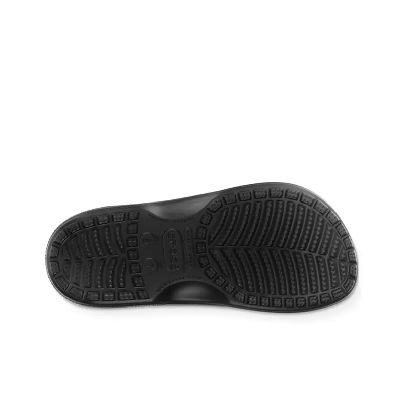 Crocs Baya Flat Flip Flops Black-4