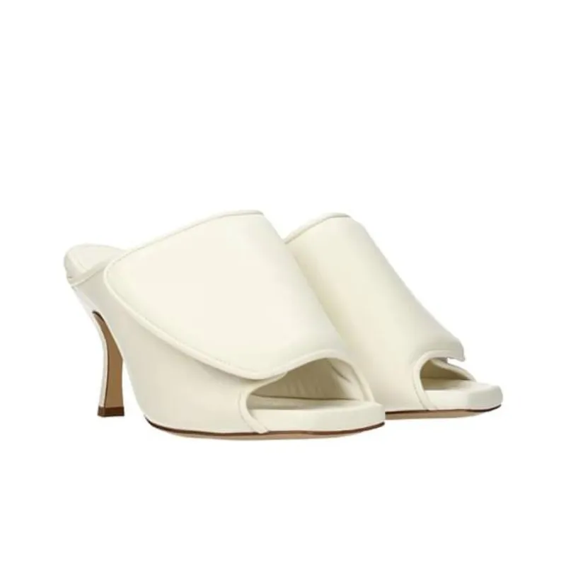 GIA BORGHINI Rubber Sole Slide Slippers Women's White-1
