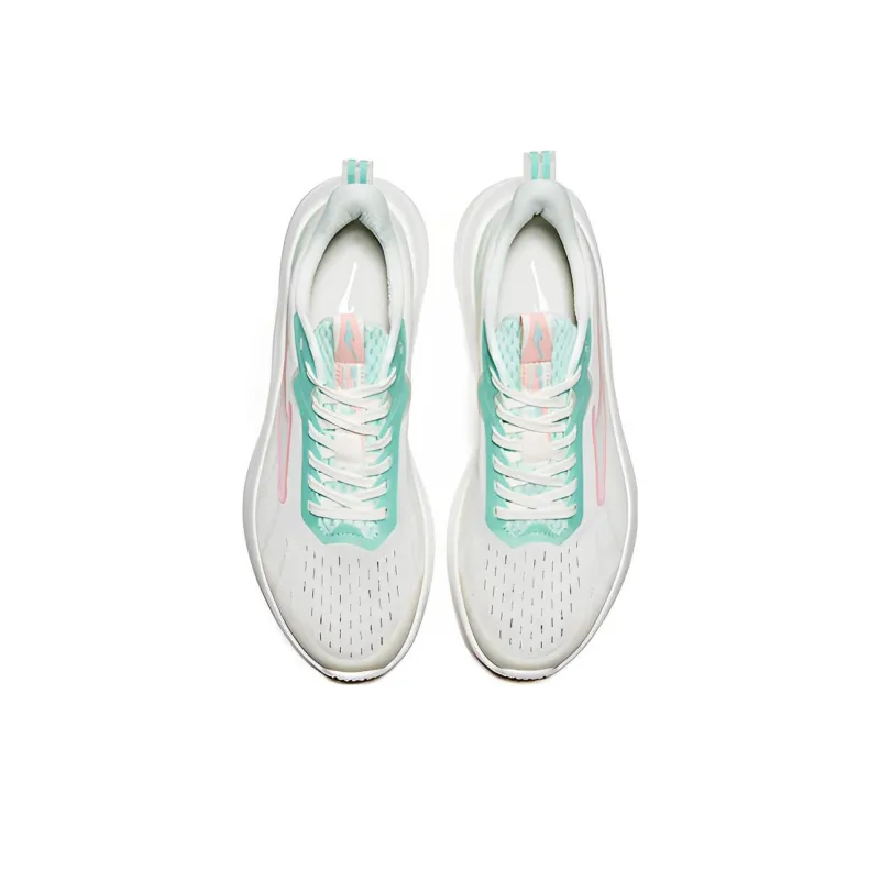Erke Cushioning Anti Slip And Wear Resistant Low Top Running Shoes Women's White Green Pink-2