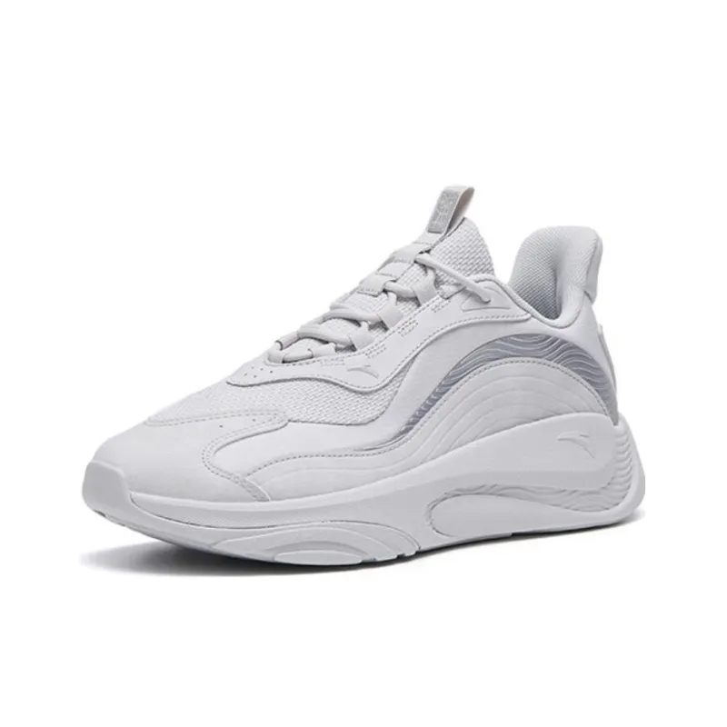Anta Chao Bai Cushioning Anti Slip And Wear Resistant Low Top Sports Casual Shoes White Gray-2