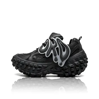 ORD Anti Slip Wear Resistant Breathable Height Increasing Low Top Chunky Sneakers Unisex Black