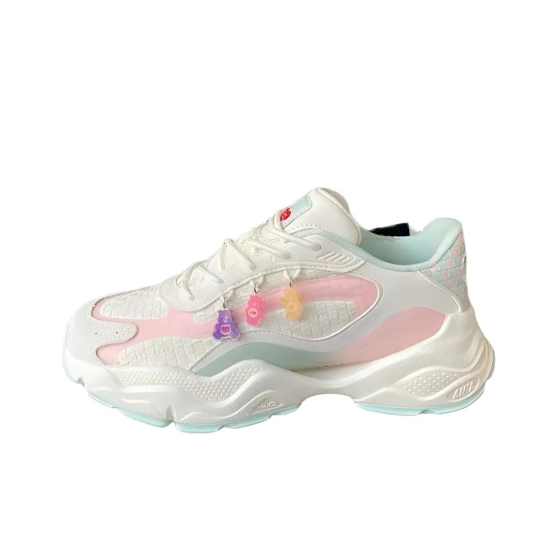 Anta Millennium Bear Cushioning Anti Slip And Wear Resistant Low Top Sports Casual Shoes Women's White Pink-0