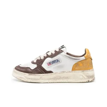 AUTRY Medalist Low Super Vintage Sneakers 'White Brown Yellow' Women's