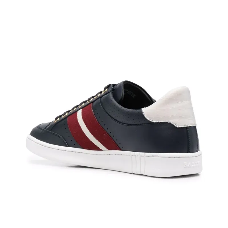 BALLY Winton Low-Top Stylish Skateboarding Shoes Men's Black White Red-3