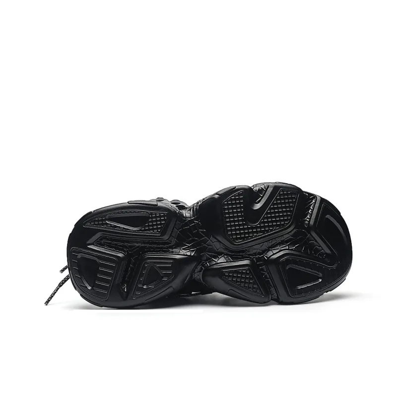 MVA Wear resistant Lightweight Breathable And Non slip. Low Top Chunky Sneakers Unisex Black Warrior-3