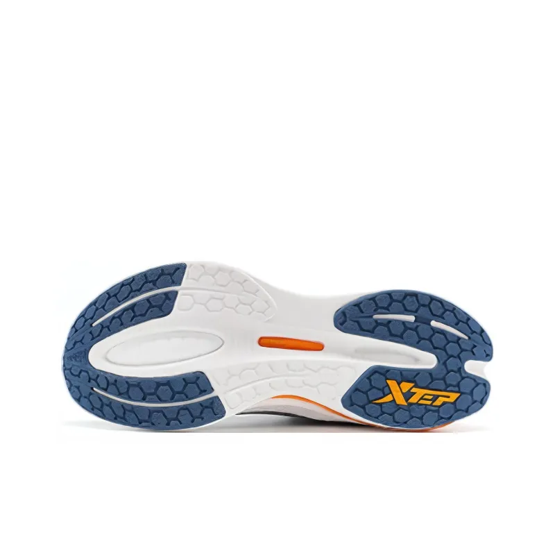 XTEP Cushioning Anti Slip And Wear Resistant Low Top Running Shoes Men's Gray Blue Orange-4
