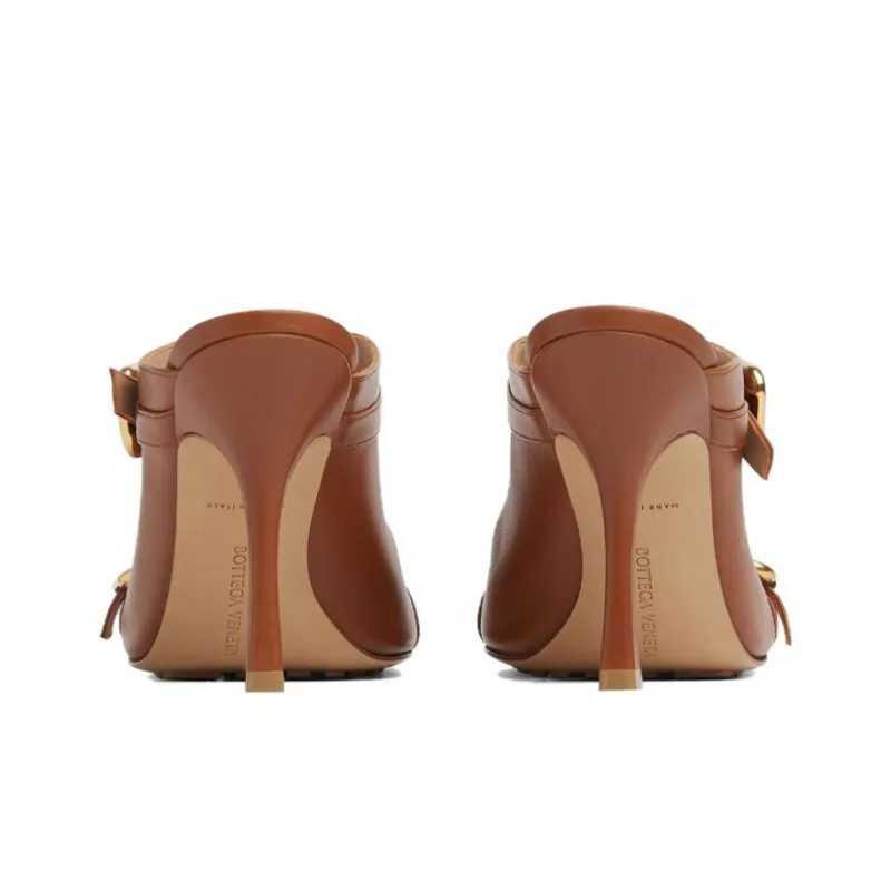 Bottega Veneta Stretch Abrasion Resistant Slide Slippers Women's Brown-3