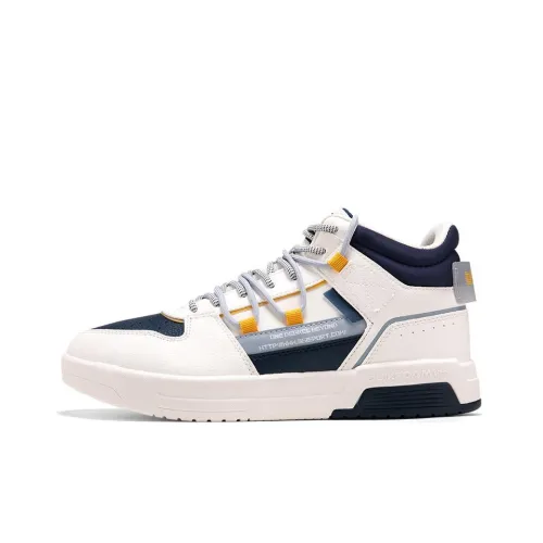 361° Wear-Resistant Slip-Resistant Warm Mid-Top Skateboard Shoes White Blue