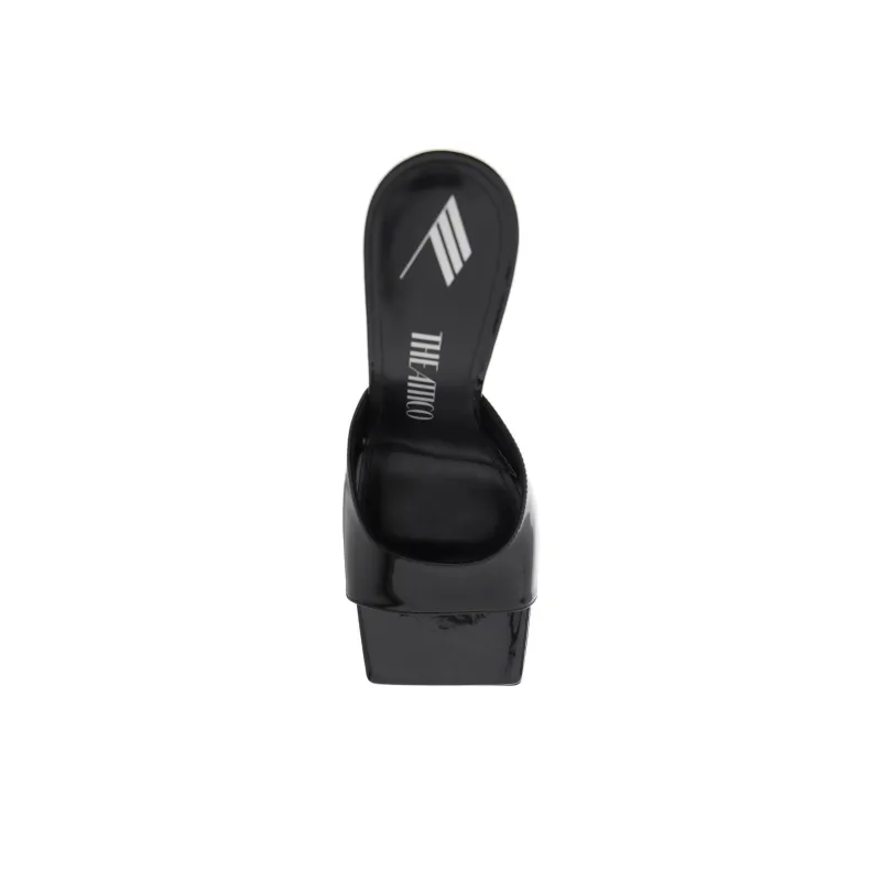 The Attico Cheope Glossy Wedge Square Toe Mules Women's-3
