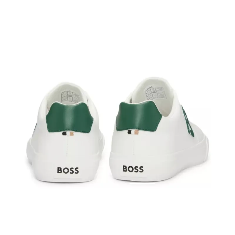 HUGO BOSS Low-Top Stylish Skateboarding Shoes Men's White Green-3