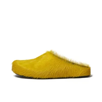 MARNI Rubber Sole Abrasion Resistant Closed Toe Slippers Women's Yellow