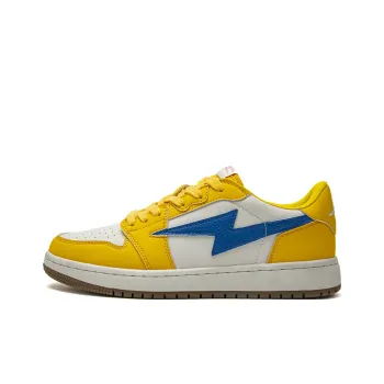 ADERSTAR Anti-Slip Wear-Resistant Lightweight Breathable Low-Top Skateboard Shoes Unisex Yellow Blue