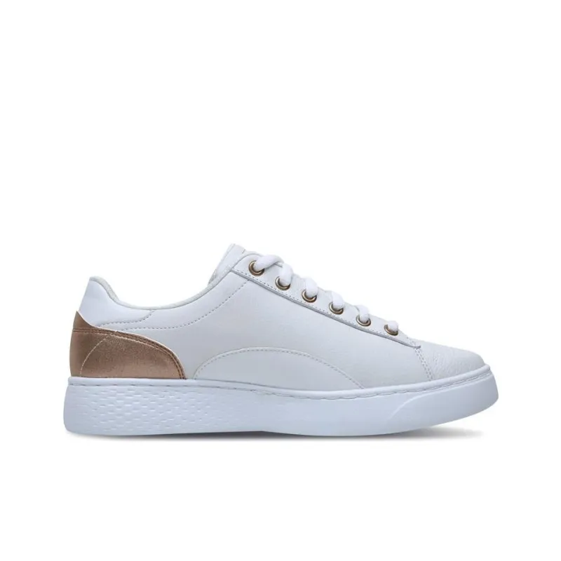 Skechers Super-Cup Anti-Slip And Wear-Resistant Lightweight Low-Top Skateboard Shoes Women's White Gold-1
