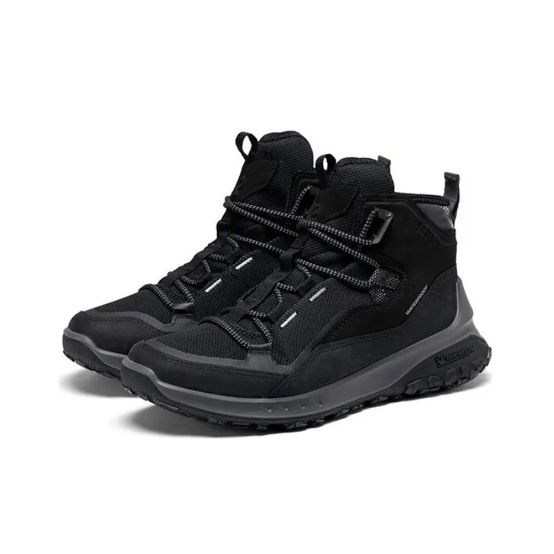 Ecco Otto Series Cushioning Breathable High Top Casual Shoes Men's Black-1