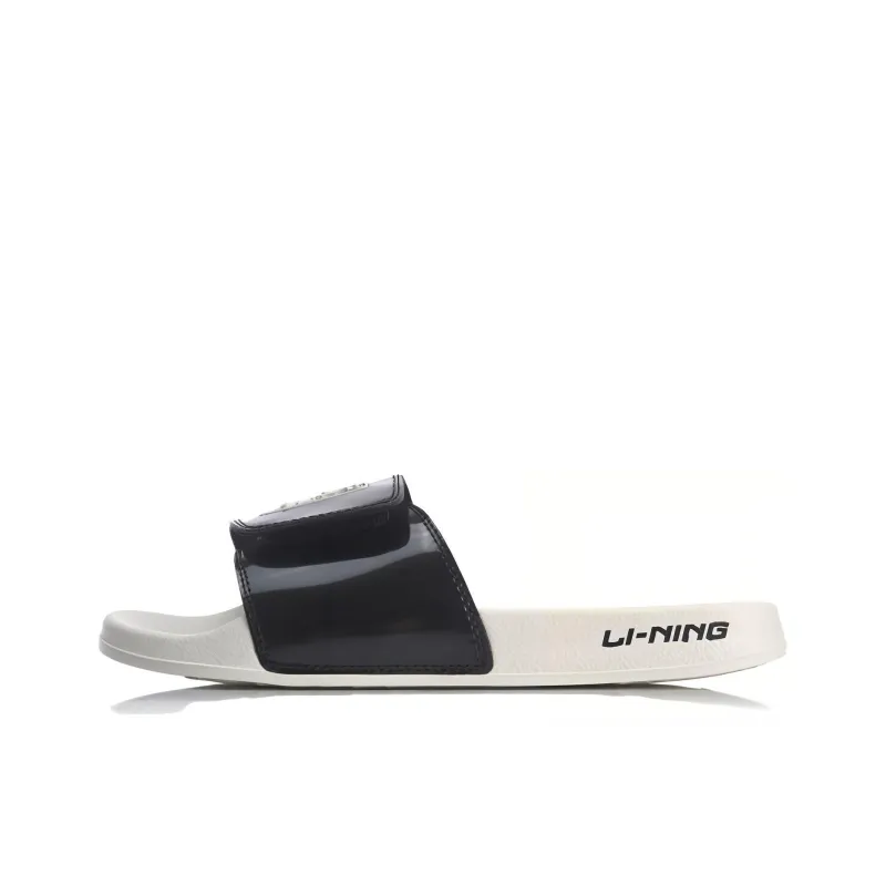 Disney x LiNing Quiet Abrasion Resistant Slide Slippers Unisex Black White-0