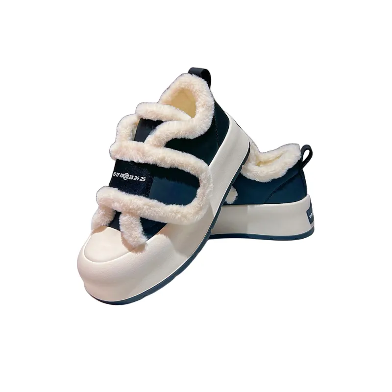 Zdwo Thermal Low Top Hook and Loop Platform Skateboard Shoes Women's-8