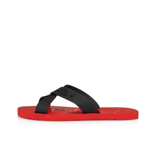 Christian Louboutin Slide Slippers Men Black/Red