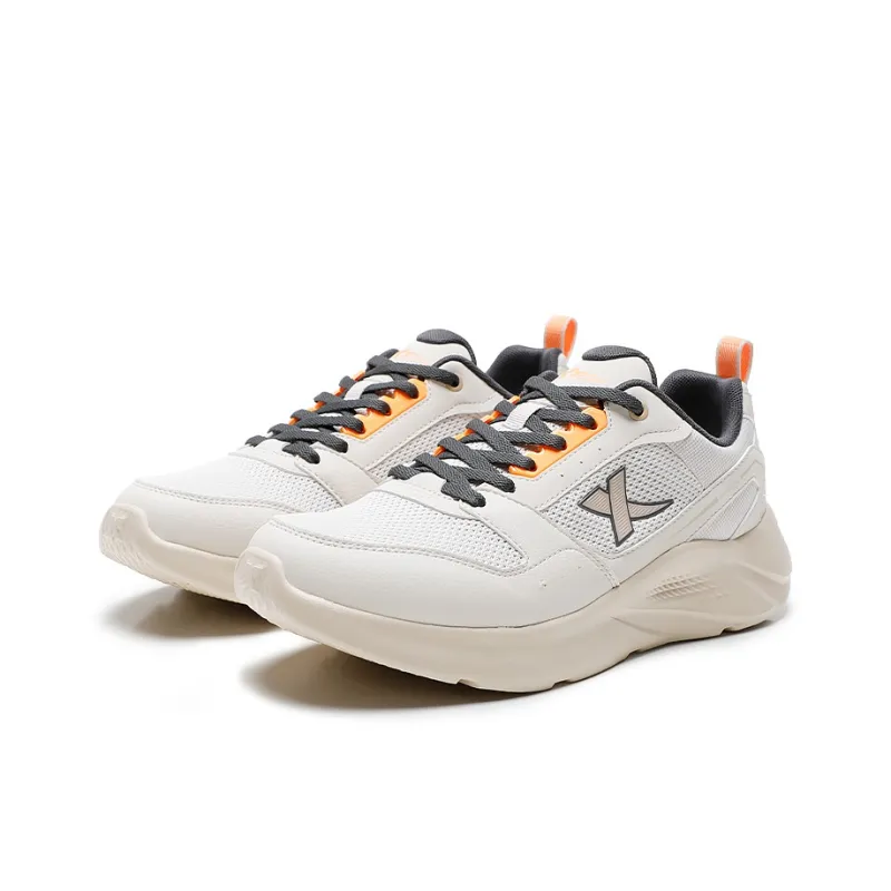 XTEP Breathable And Lightweight Low Top Casual Running Shoes Men's White Sand Gray-2
