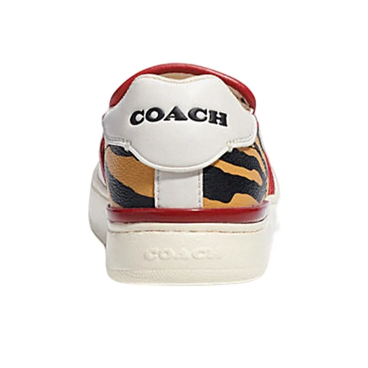 COACH Stylish Skateboarding Shoes Women's White Red-4