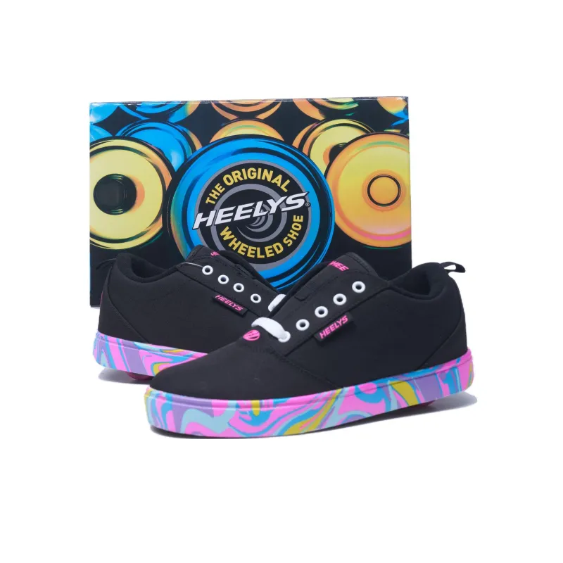 HEELYS Anti-Slip Wear-Resistant Low-Top Canvas Shoes Unisex Black-5