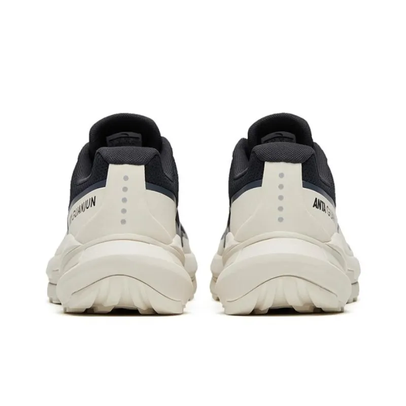Anta Anti Slip Wear Resistant Low Top Running Shoes Men's Black White-3