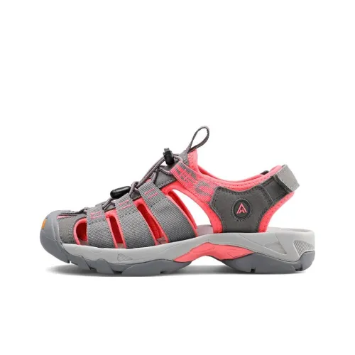 HUMTTO River Trekking Shoes Women's Gray Watermelon Red