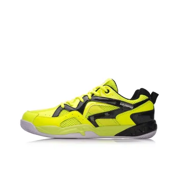 LiNing Cushioning, Slip Resistant, And Abrasion Resistant Low Top Badminton Shoes Unisex Yellow Black