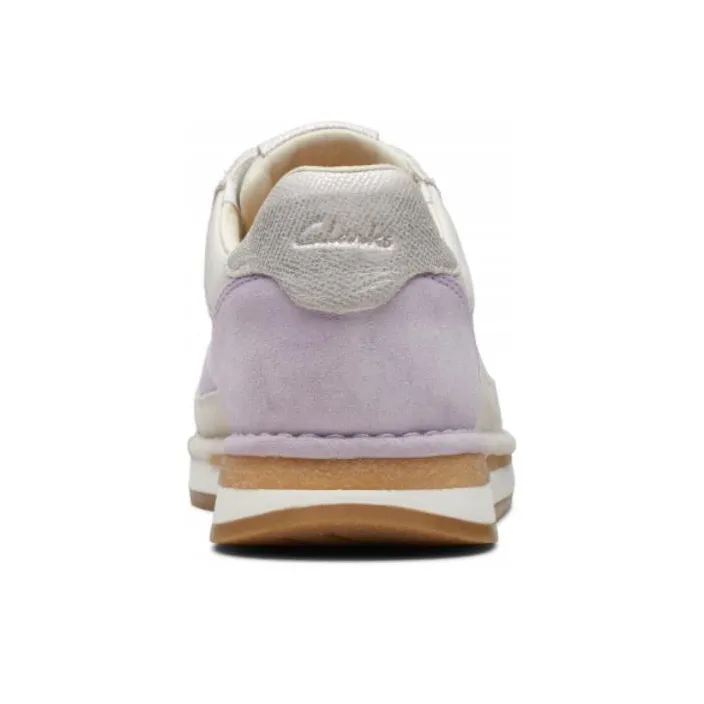 Clarks Craft Run Tor Low-Top Casual Shoes Women's White Purple-2