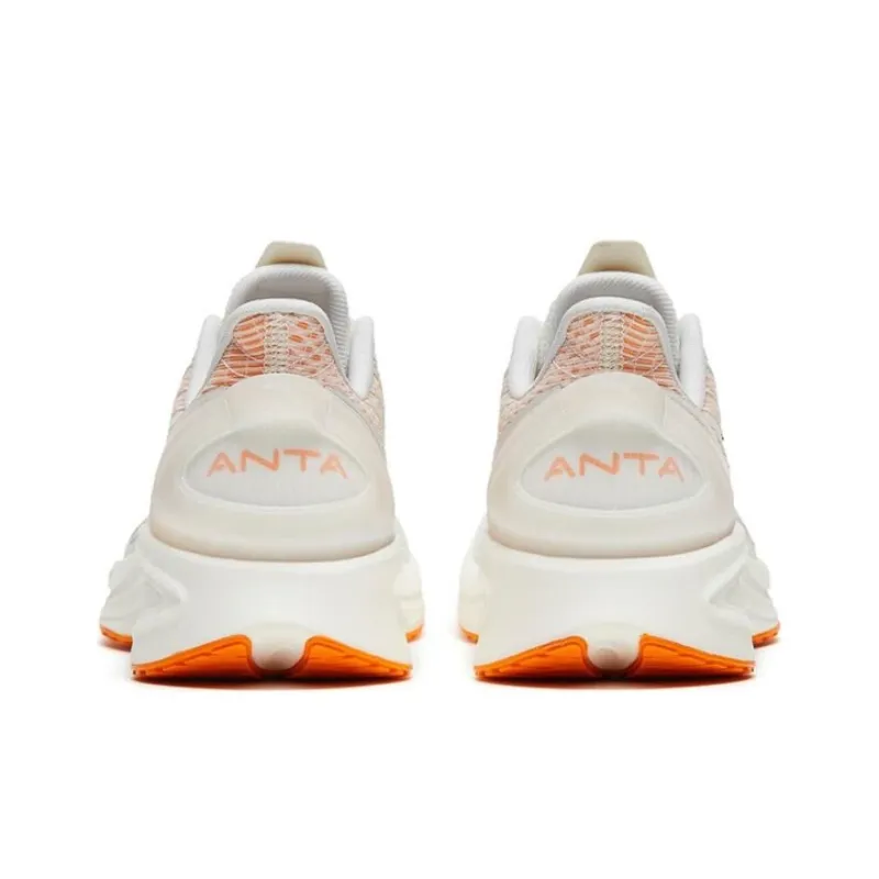 Anta Anti-Slip Wear-Resistant Low-Top Running Shoes Men's White Orange-3