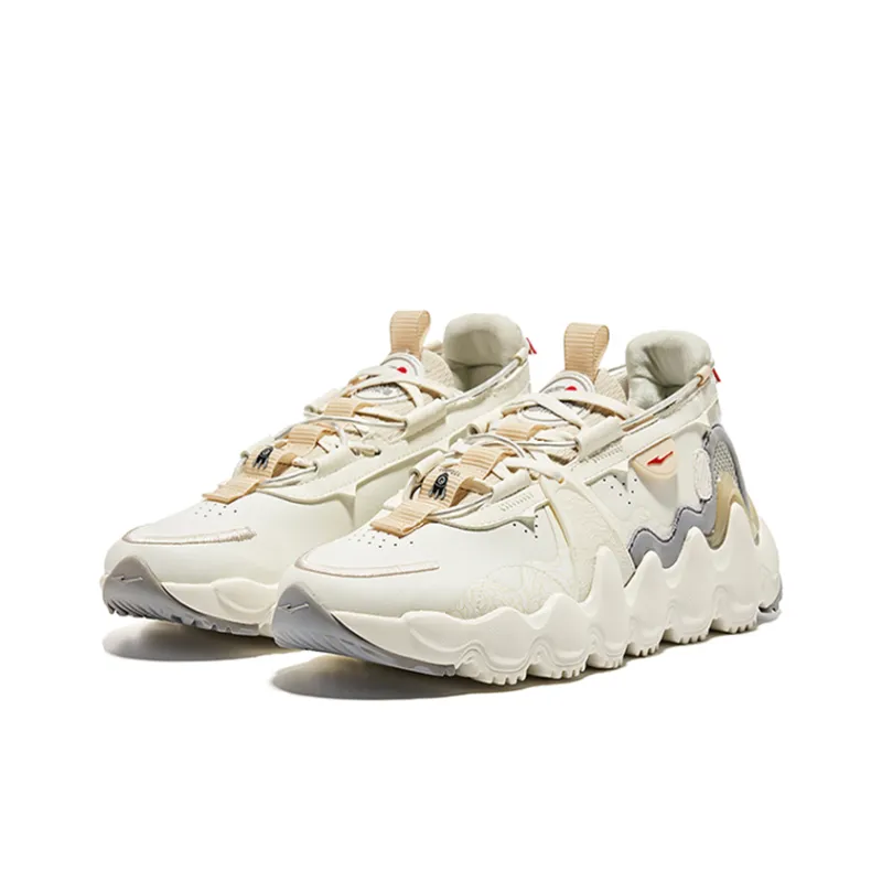 Erke Gazing At Mount Yue Cushioning Anti-Slip And Wear-Resistant Low-Top Casual Shoes Men's White Gray-2