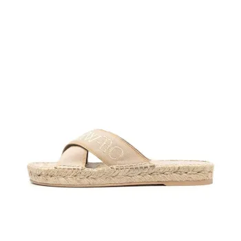 OFF WHITE Rubber Sole Odor Resistant Slide Slippers Women's Light Umber