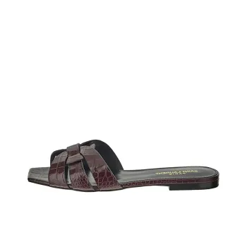 SAINT LAURENT Slide Slippers Women's Burgundy