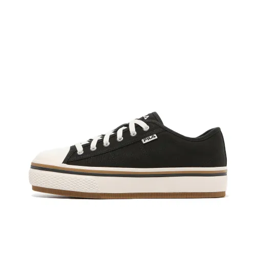 FILA Scanline V2 Abrasion Resistant Low Top Skateboard Shoes Unisex Black Korean Style