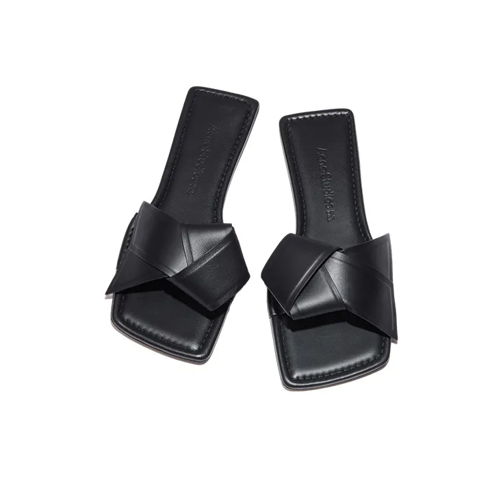 Acne Studios Bow-detailing Leather Slides-1