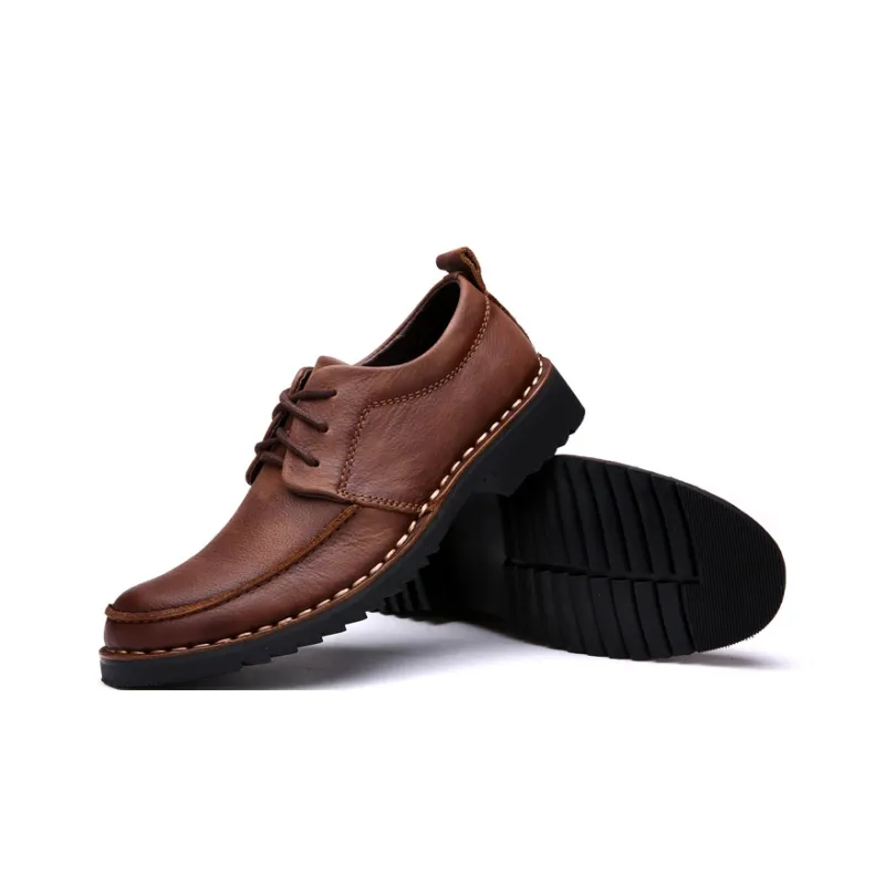 Laoks Men's Casual Shoes Men Low Top Brown/Black-7