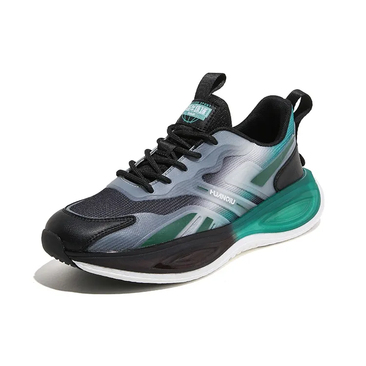 HUANQIU Anti Slip Wear Resistant Low Top Sports Casual Shoes Men's Gray Green-1