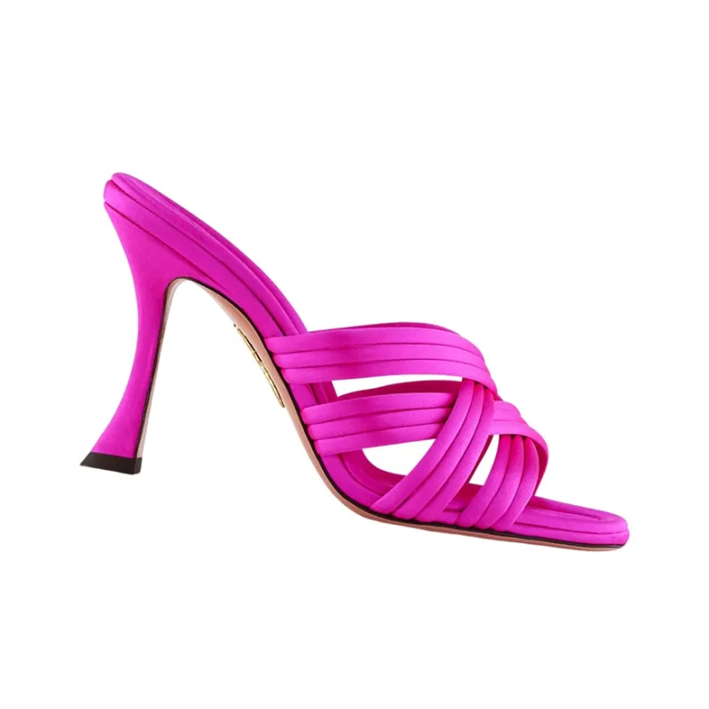 AQUAZZURA Oahu 95mm Satin Sandals-2