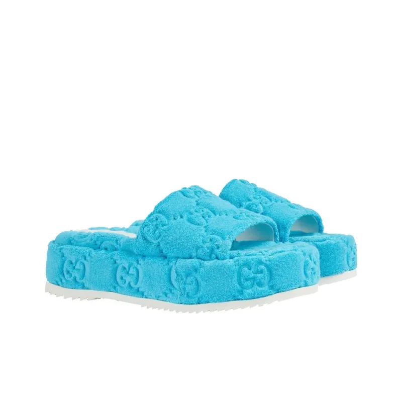 GUCCI Women's Gg Platform Sandal 'Blue' Women's-2