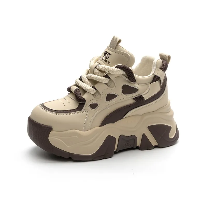 Shangjinni Lightweight Height Increasing Low Top Chunky Sneakers Women's-6