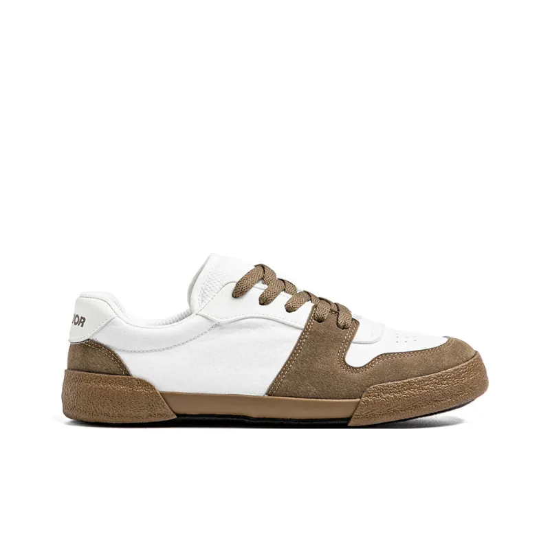 Warrior Wear resistant, Lightweight, Breathable, And Non slip. Low Top Canvas Shoes Unisex White Khaki-1