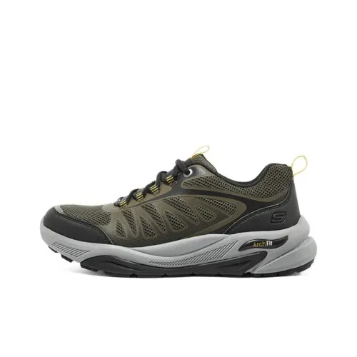Skechers zowe Fit Calvera Cushioned Anti consists And Wear Resistant Lightweight Low Top Casual Shoes Men's Olive Green