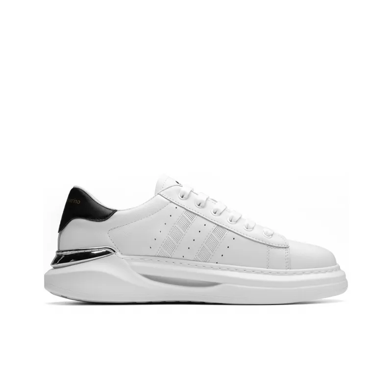 ROBERTA DI CAMERINO Anti Slip And Wear Resistant Height Increasing Low Top Skateboard Shoes Men's White-1
