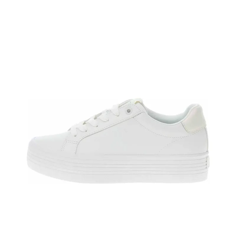 CKJ CALVIN KLEIN JEANS Low Top Skateboard Shoes Women's White-0