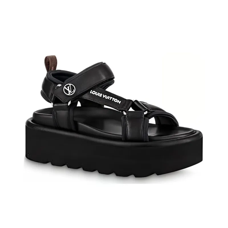 LOUIS VUITTON Pool Pillow Comfort One Strap Sandals Women's Black-1