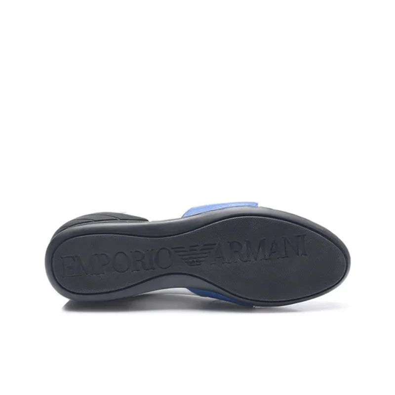 EMPORIO ARMANI Anti Slip Wear Resistant Low Top Sports Casual Shoes Men's Blue White-4
