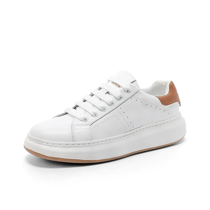 Motion Armor Platform White Sneakers Cushioning, Wear Resistant Low Top Casual Shoes Men's-6