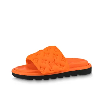 LOUIS VUITTON Slip Resistant Slide Slippers Women's Orange