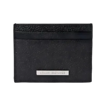 ARMANI EXCHANGEAE Grained Leather Card Holder Men's Black