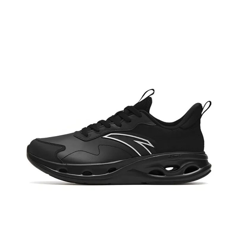 Anta Breathable Lightweight Rebound Low-Top Running Shoes Men's Bright Black-0