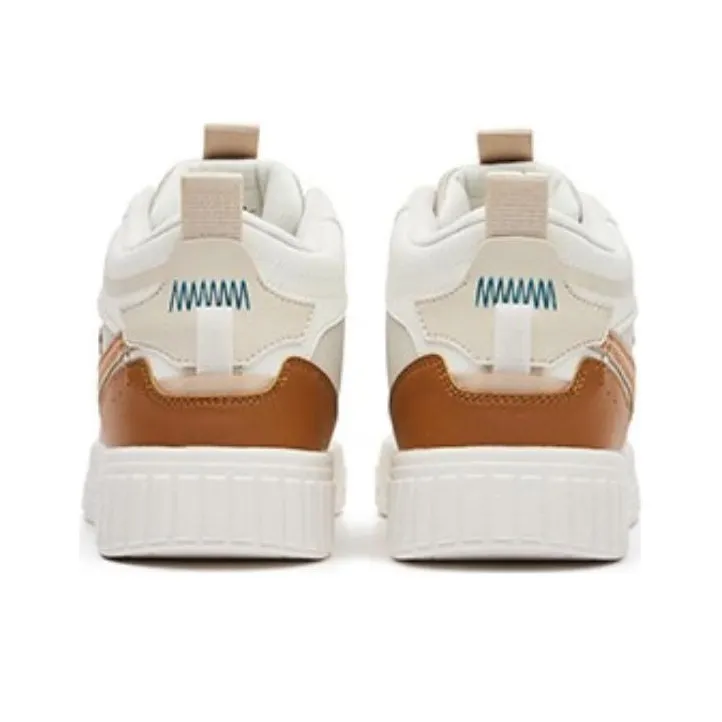 Erke Skateboard Shoes Men Low Top White Brown-4